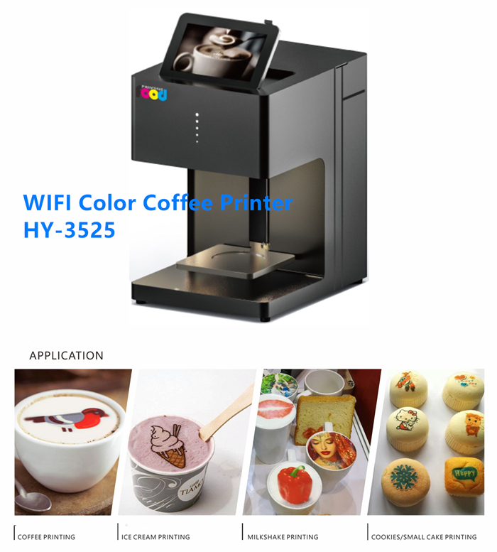 Sinojoininsun Wifi Color Imprimante Café Print Gâteau, Cookie, Bière, Crème glacée
