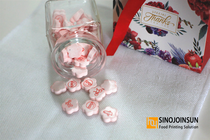 Bonbons de Thanksgiving; Bonbons de mariage personnalisés imprimés avec encre comestible SinojoinSun ™ et imprimante à bonbons