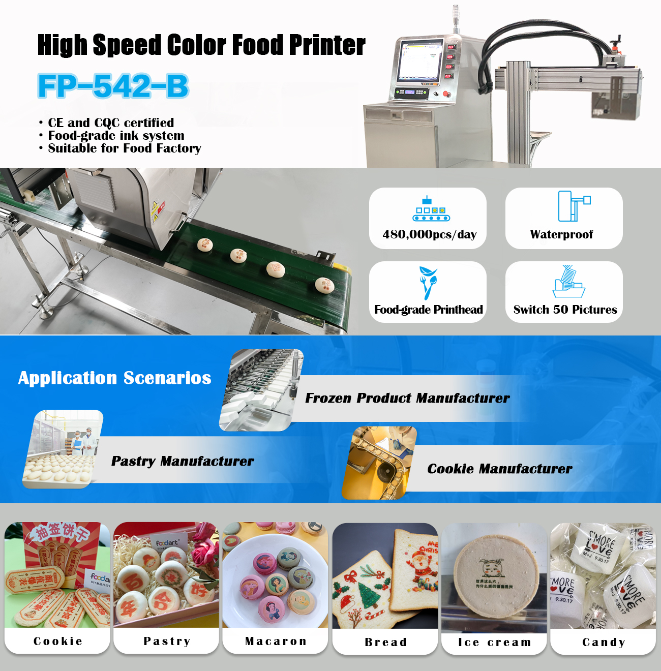 Imprimante alimentaire à grande vitesse FP-542-B (1)